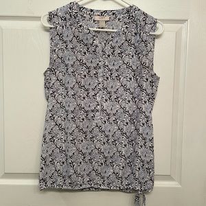 LOFT Floral Notch Neck Sleeveless Top